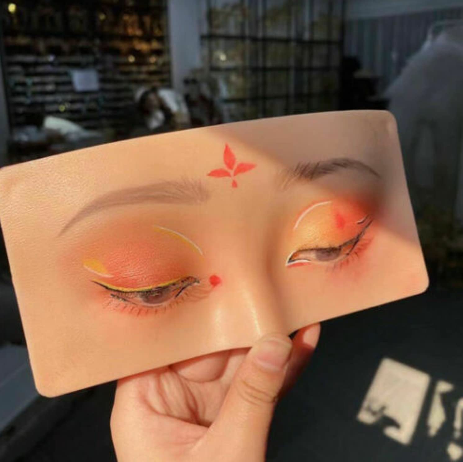 FEELHIGH Makeup Practice Board, Silicone Face - Realistic Surface for Makeup Practice 1