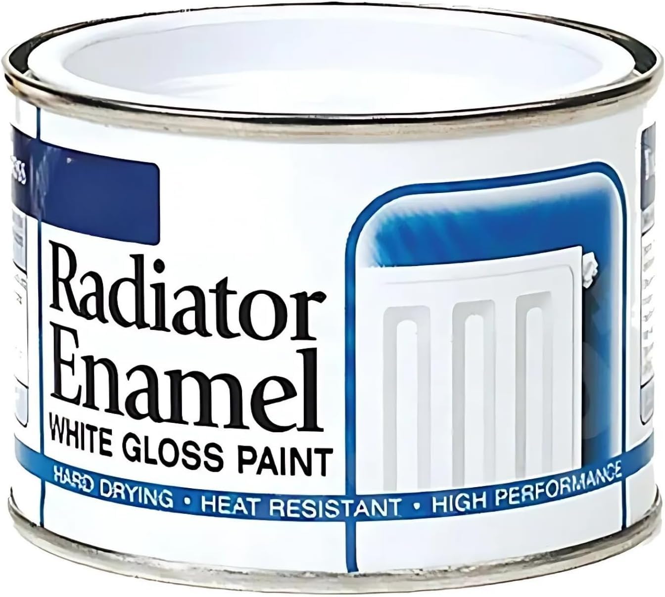 Inspired Essentials 180ml Non Drip Paint Tin Exterior Interior Hard Drying Performance Multi-Purpose Tin for Metal, Wood, Plastic, Walls with Perfect Finish (4, Radiator Enamel White Gloss)