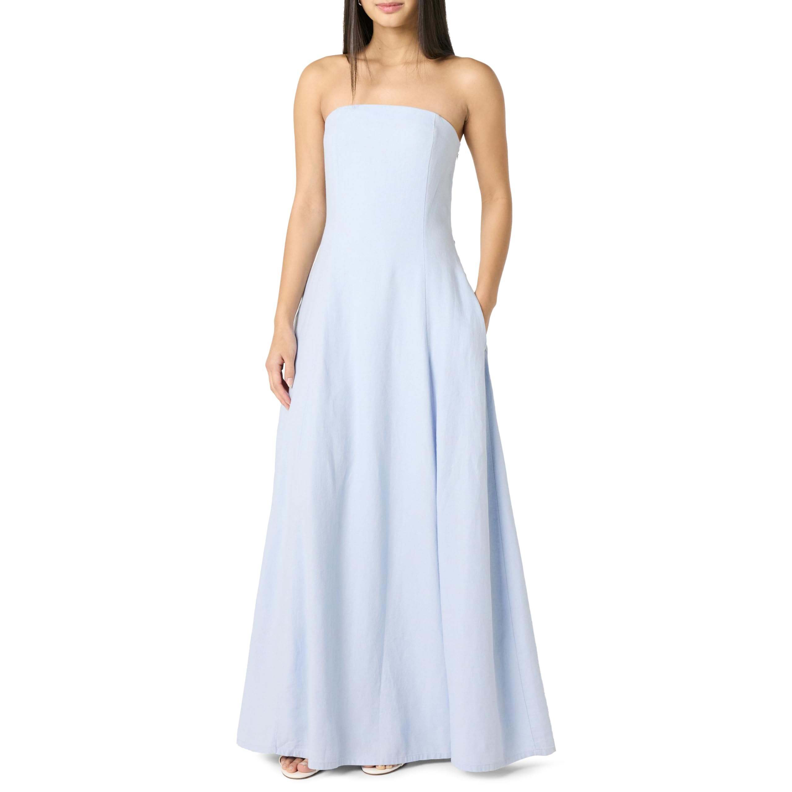 The Drop Women's Carlota Strapless Linen Maxi Dress
