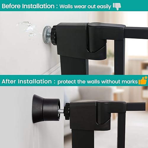Miniatura 5 de Mumeasy Paquete de 4 extensores protectores de pared para puerta de bebé, kit de extensión de puerta de seguridad montado a presión de 0.78 a 3.96