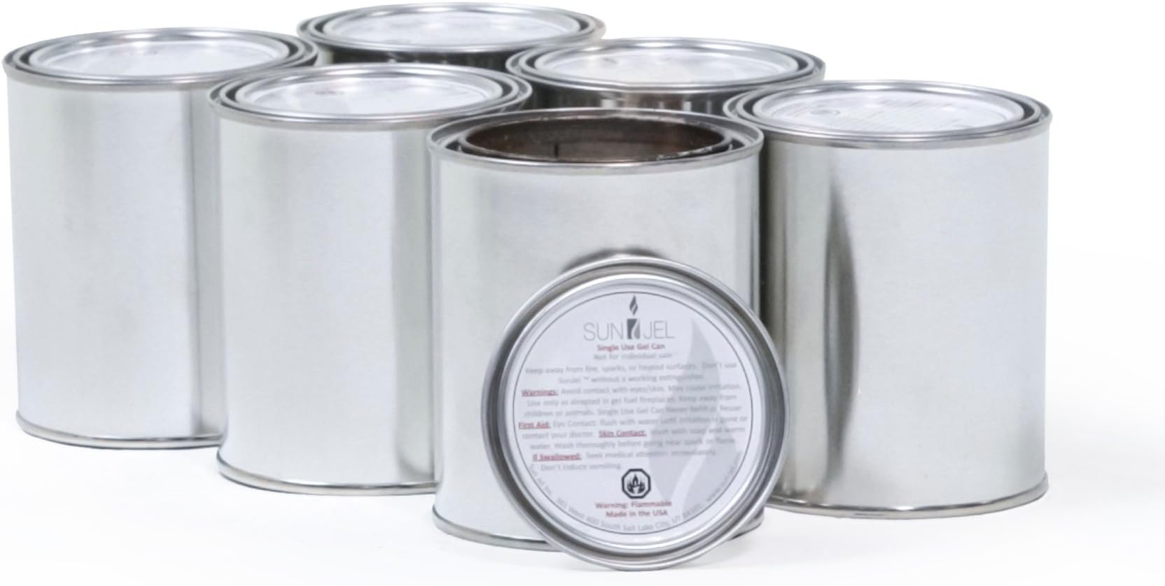 SunJel Fume-free Firespace Gel Fuel Canister, Pure Gel, 6 pack