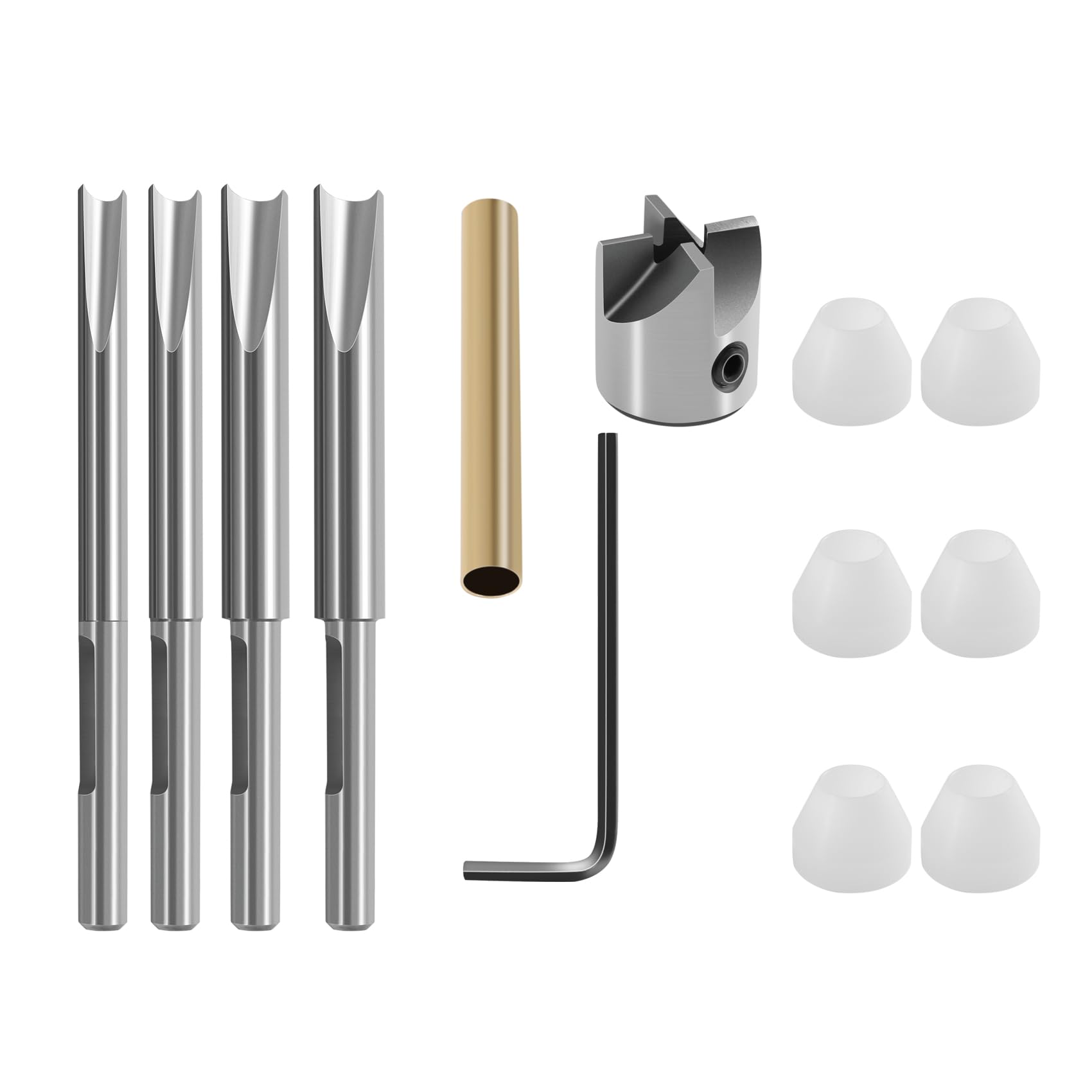 Sknrlko Pen Making Kit - Wood Turning Mandrel & Pen Holder Trimming Set, Silver
