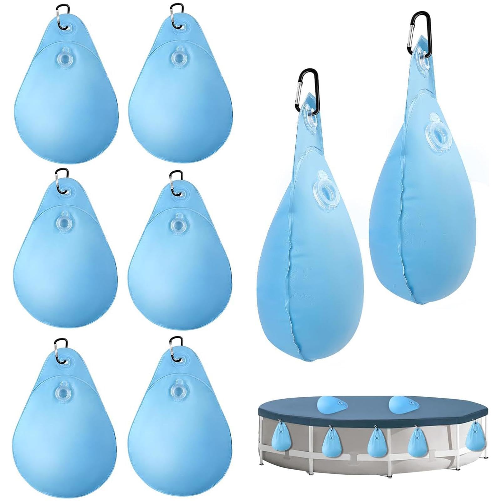 Sacs De Lestage Pour Piscine – 8 Pièces, PVC 34x24 Cm, Résistant Au Gel, Avec Mousqueton, Stabillisation Hiver Et Vent