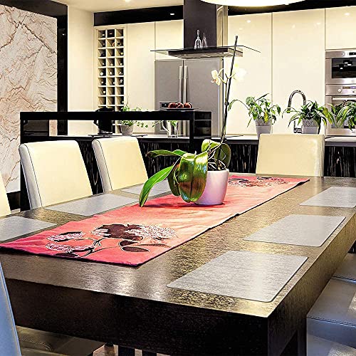 8 Pièces Antidérapant Placemats, Plastique Napperons, Set De Table Transparent, Facile à Nettoyer Et à Sécher Plus Rapidement, Convient pour Table à Manger, Tapis De Pique-Nique, Bureau, Bureau - Image 8
