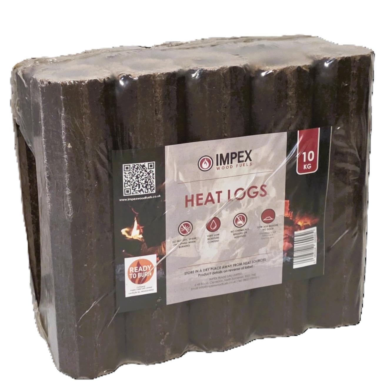 Heat Logs For Woodburning Stove Fireplace Open Fire Log Fuel High Energy Ultra Dry Eco Wood Fuel 10KG Pack