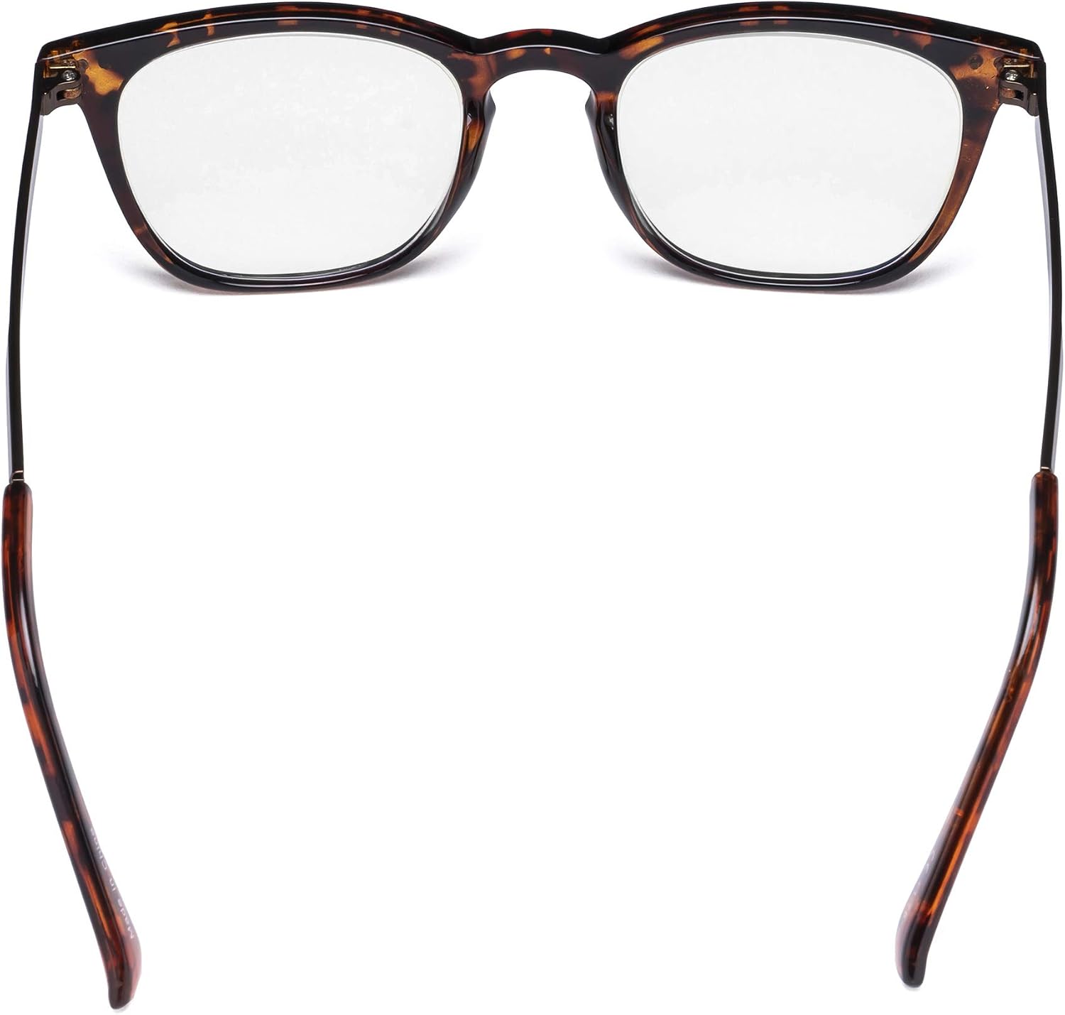 Eyekepper Readers Retro Square Plastic Frame Metal Arms Reading Glasses Tortoise +2.0, +2.00 - Image 5