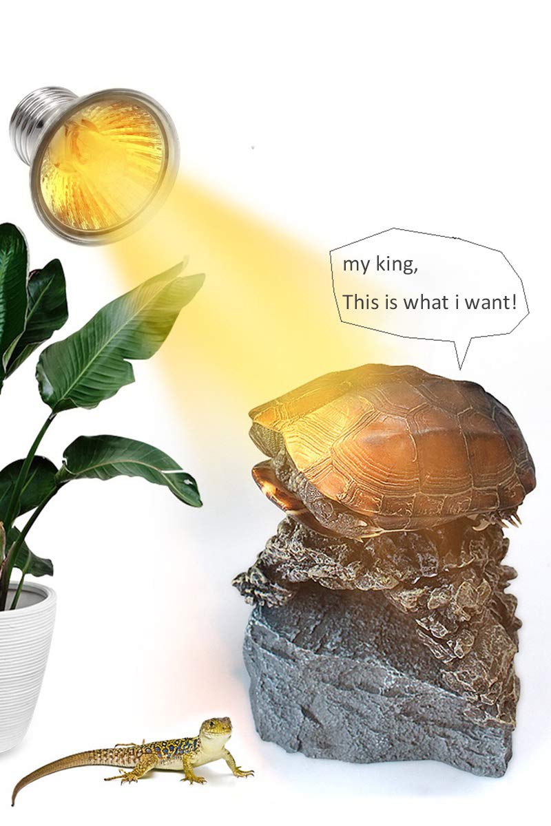 Lámpara de calor con forma de tortuga para reptiles y reptiles E27 UVA+UVB (blanco)