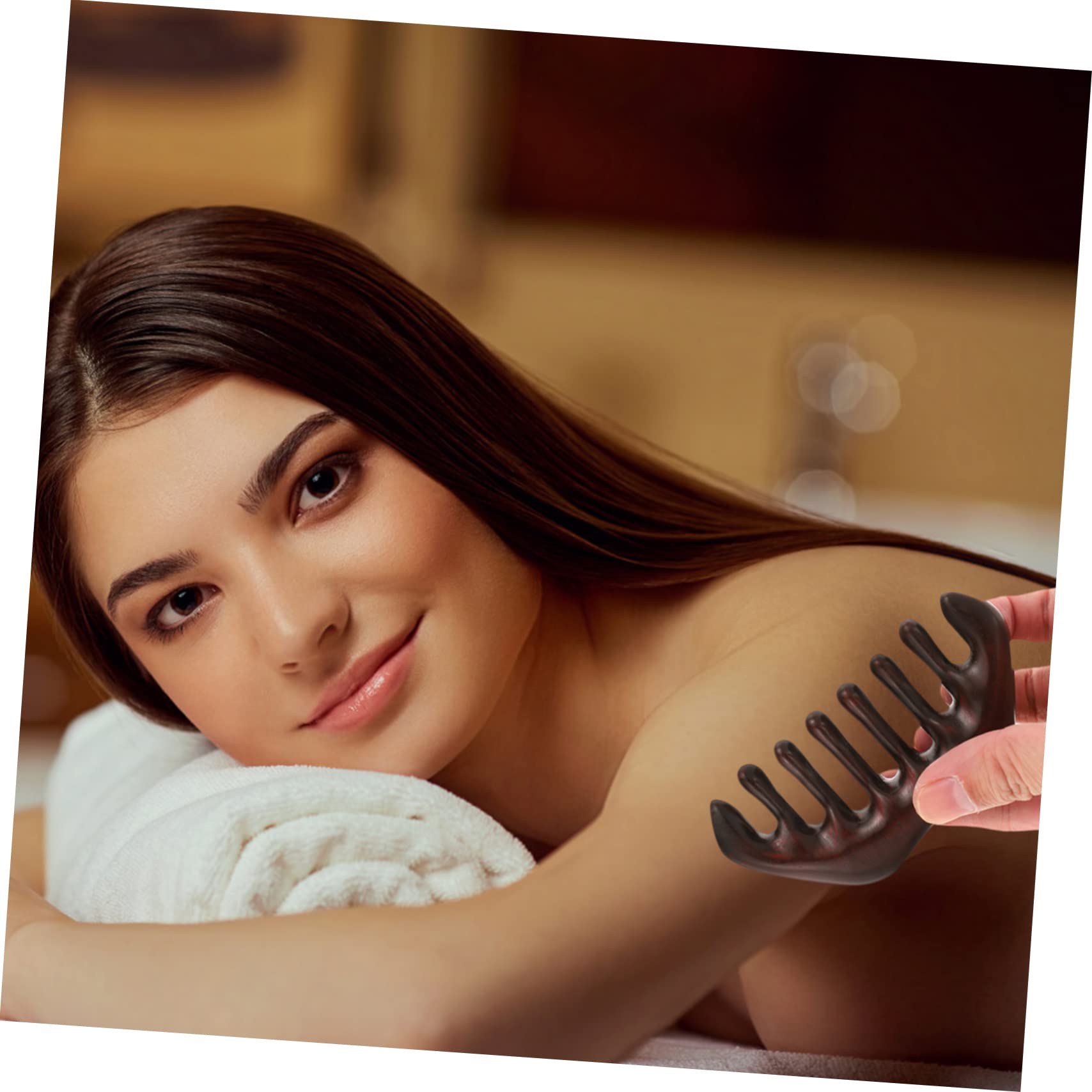 WOONEKY 2 Peines de Madera de Dientes Anchos para Cabello, Masajean el Cuero Cabelludo, Desenredan en Seco o Mojado, para Mujeres y Hombres