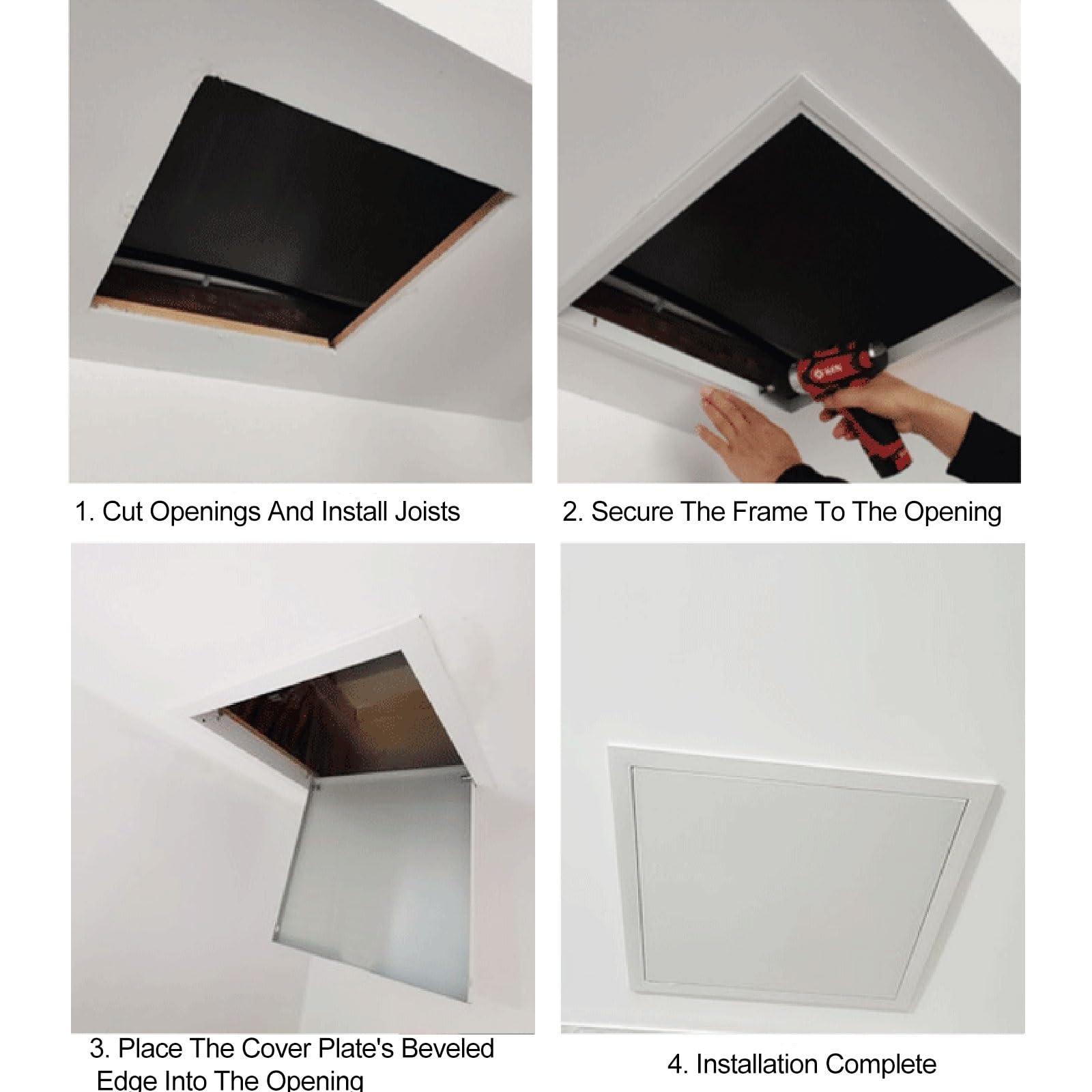 Drzwi wejściowe na poddasze, wbudowany aluminiowy panel dostępu do strychu - łatwy dostęp do drzwi wejściowych na ścianę/sufit, idealny do zjeżdżalni bielizny,