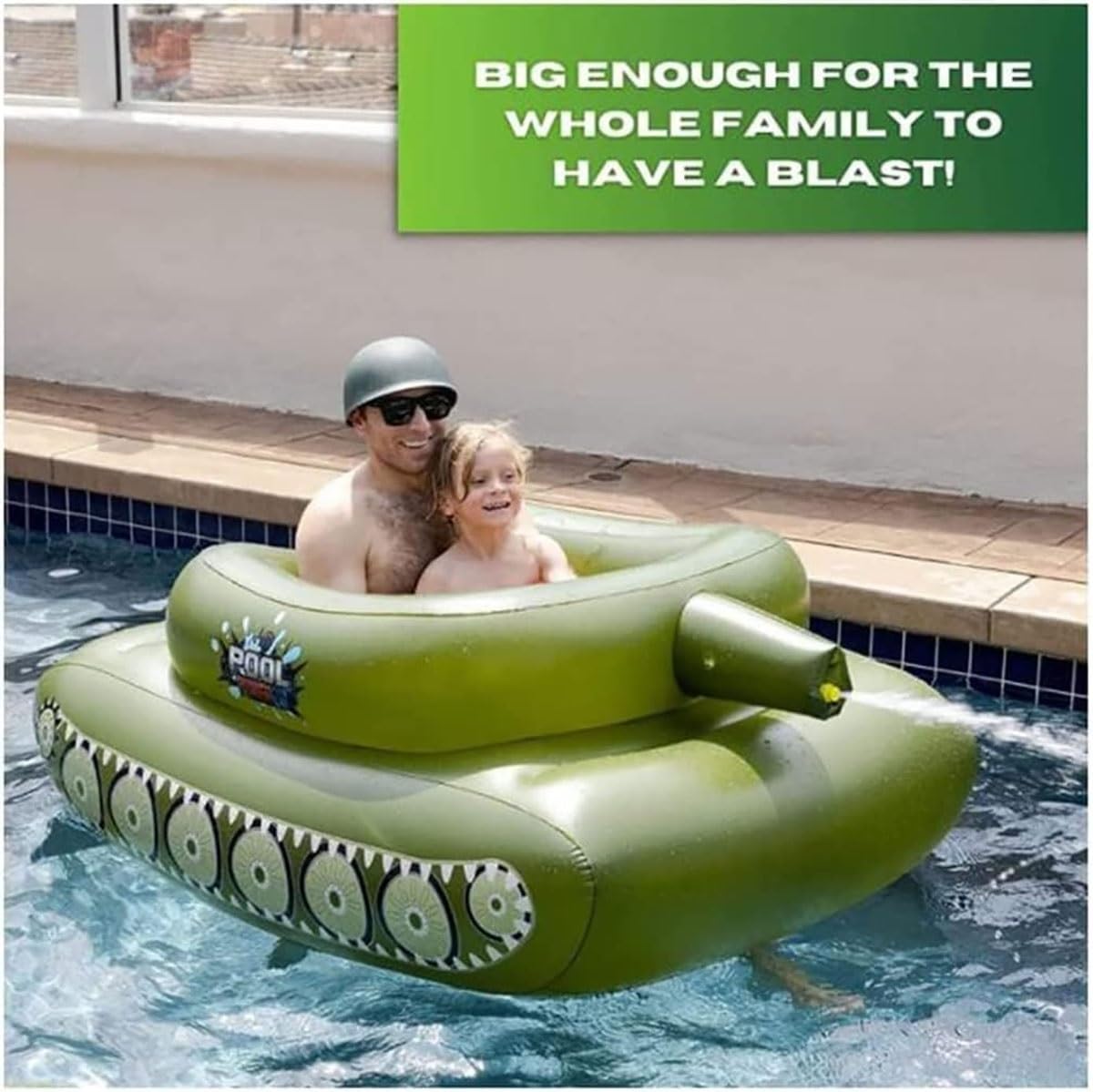 Flotteur Réservoir Gonflable Siège de Natation, Bouée Piscine avec Canon à Eau, Jeux Piscine Tank Jouet d'eau, Anneau de Natation pour Adultes(Size:162cm)