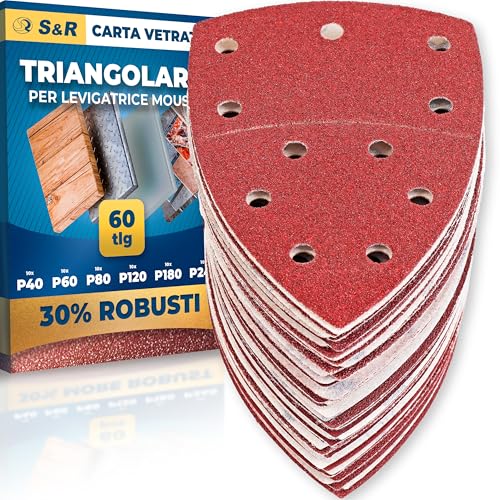 S&R Carta Vetrata Abrasiva per Levigatrice Mouse 105/93 mm