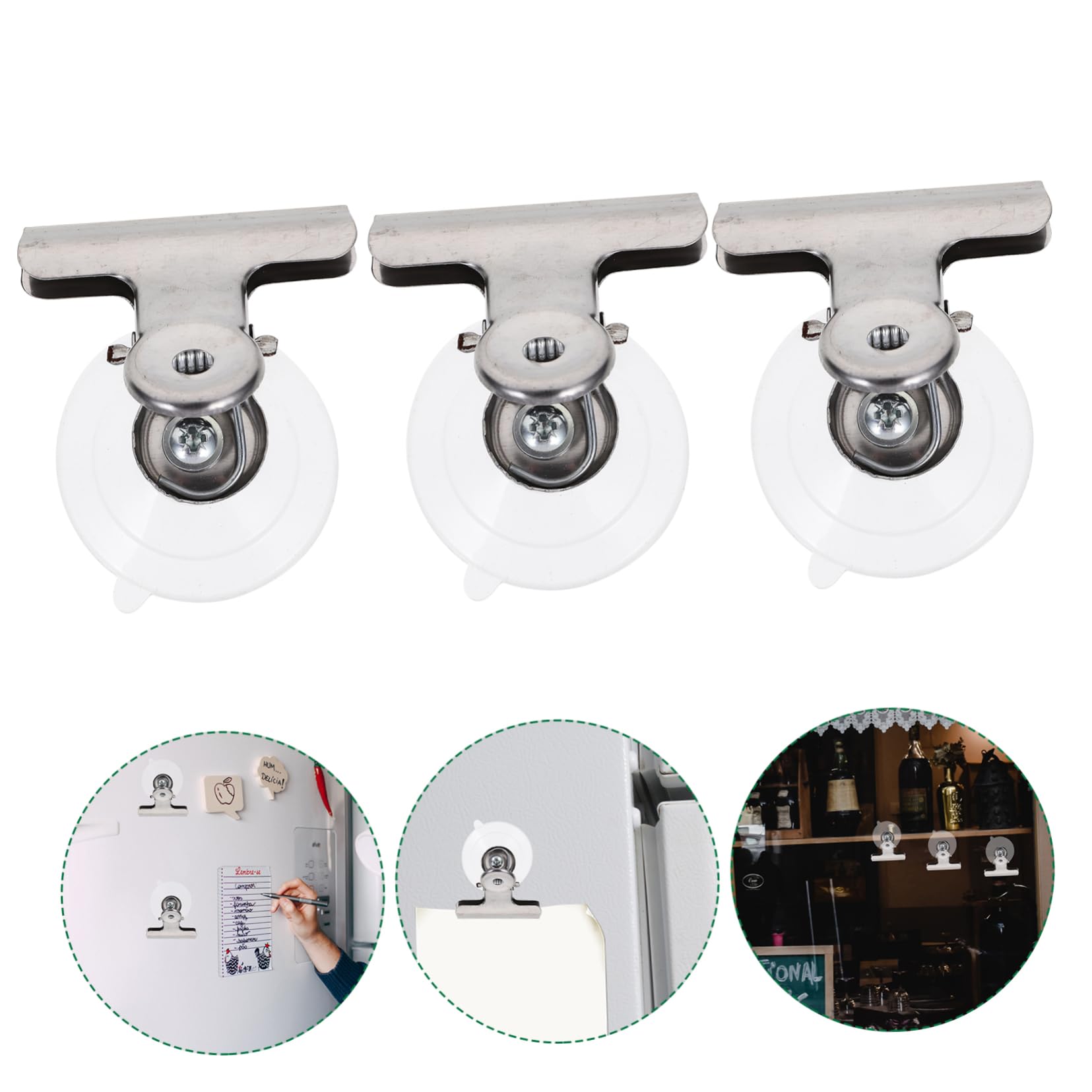 Alipis 80piezas Clip De Ventosa De Inoxidable Para Sujetar Carteles Ventanas Clips Adherentes Para Superficies Lisas y No Porosas Para Decoraciones y Manualidades