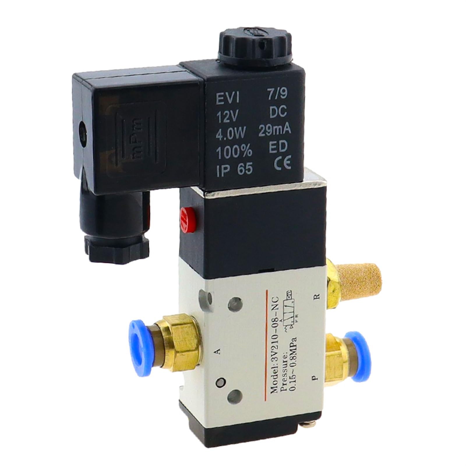 3V210-08 2 pozycje 3 porty 1/4" pneumatyczne zawory sterujące elektromagnetycznym DC 12V 24V AC 110V 220V (DC12V)