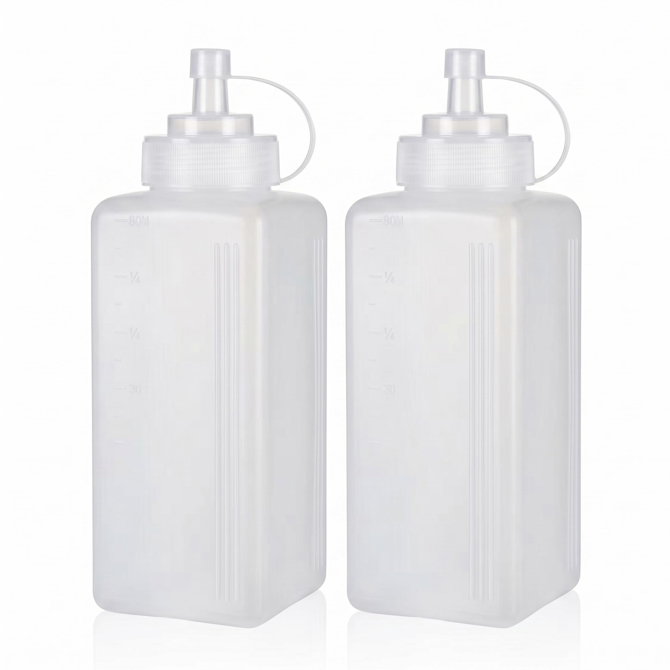 Botellas de cocina de plástico exprimibles en paquete de 2 piezas para aceite y salsas de tomate