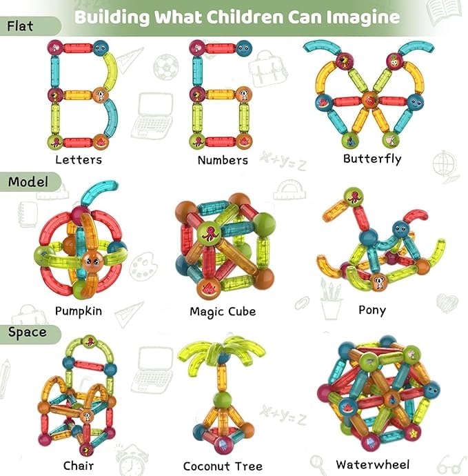 Image of 52PCs Constructions Building Blocks Set Toys for Kids 3+| LED 3D Lights Sticks & Balls Steam Toy Playset for Boys and Girls Birthday Gifts for Children Decor | Education Items Fun Activity Toy