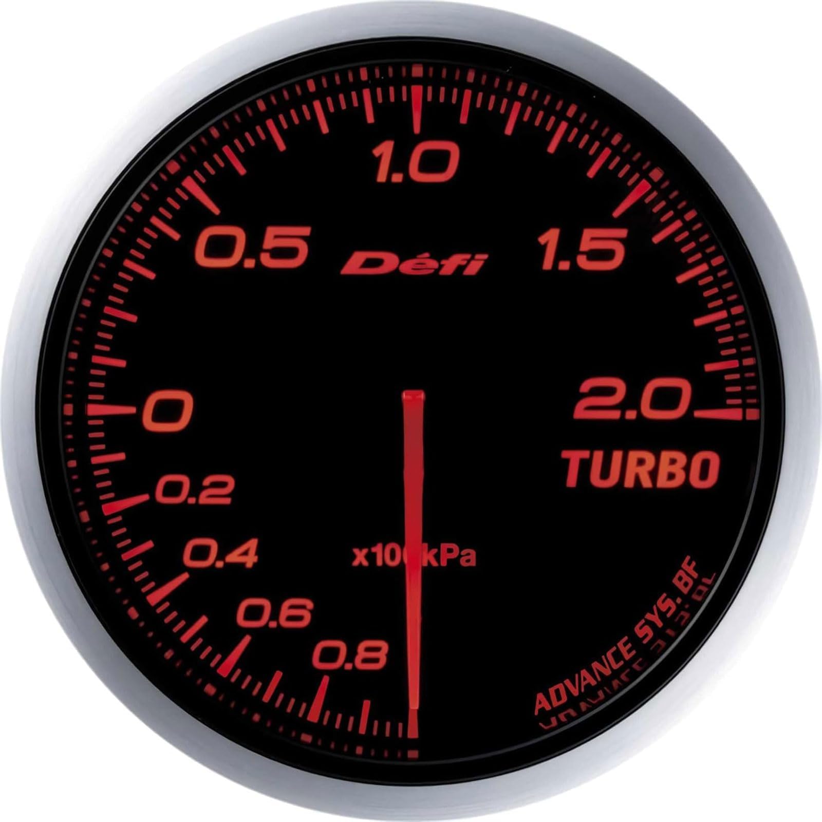 DF09902 Advance BF Bar Boost Gauge, Red, 60mm
