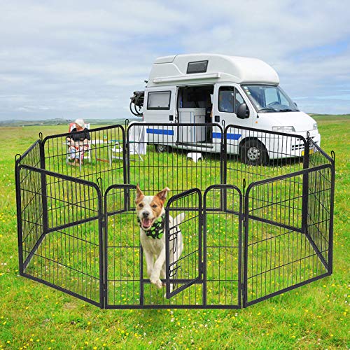Dog Fence Puppy Pen Outdoor Pet Playpen Portable Dog Kennel Indoor Large Enclosure Heavy Duty Metal Play Yard Gate for… - Image 4