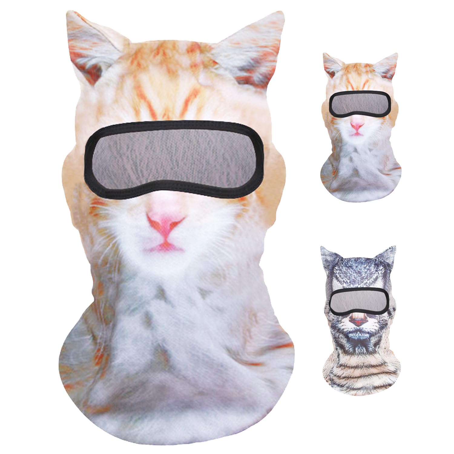 Personalized 3D Cat Animal Ski Balaclava Sheisty Face Mask with Ears for Music Festivals Raves Ski Halloween Outdoor