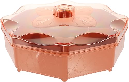 Miniatura 1 de Kichvoe Bandeja multifuncional con compartimento para servir plato de frutas y dulces, tapa de almacenamiento incluida