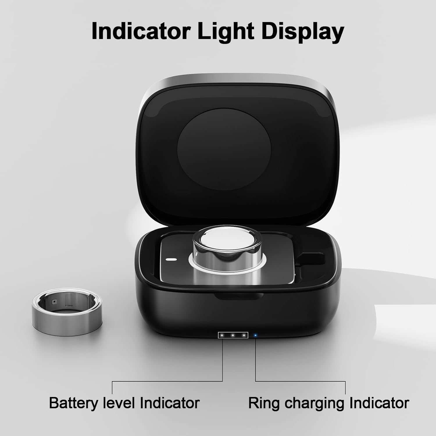 Wireless Charging Case for Oura Ring Gen 4 & 3 Charger, 1000mAh Portable Travel Power Station Fits All-Sized Oura Ring 4 & 3, 30-Day Runtime (Official Charger NOT Included)(Black)