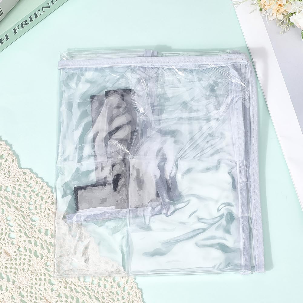 Housse de Protection Transparente en PVC pour Valise de .16 x 9.33 x 17.72cm (5) cm Imperméable Transparente Argentée Épaisse Accessoire pour Valise à roulettes