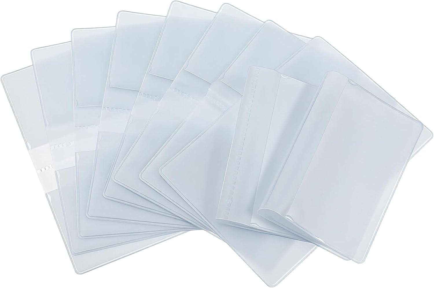 Ouligay 10pcs Clear Plastic Wallet Insert Wallet Photo Inserts Card Insert Clear Credit Card Holder Cards Sleeve for Social Security ID Men Women