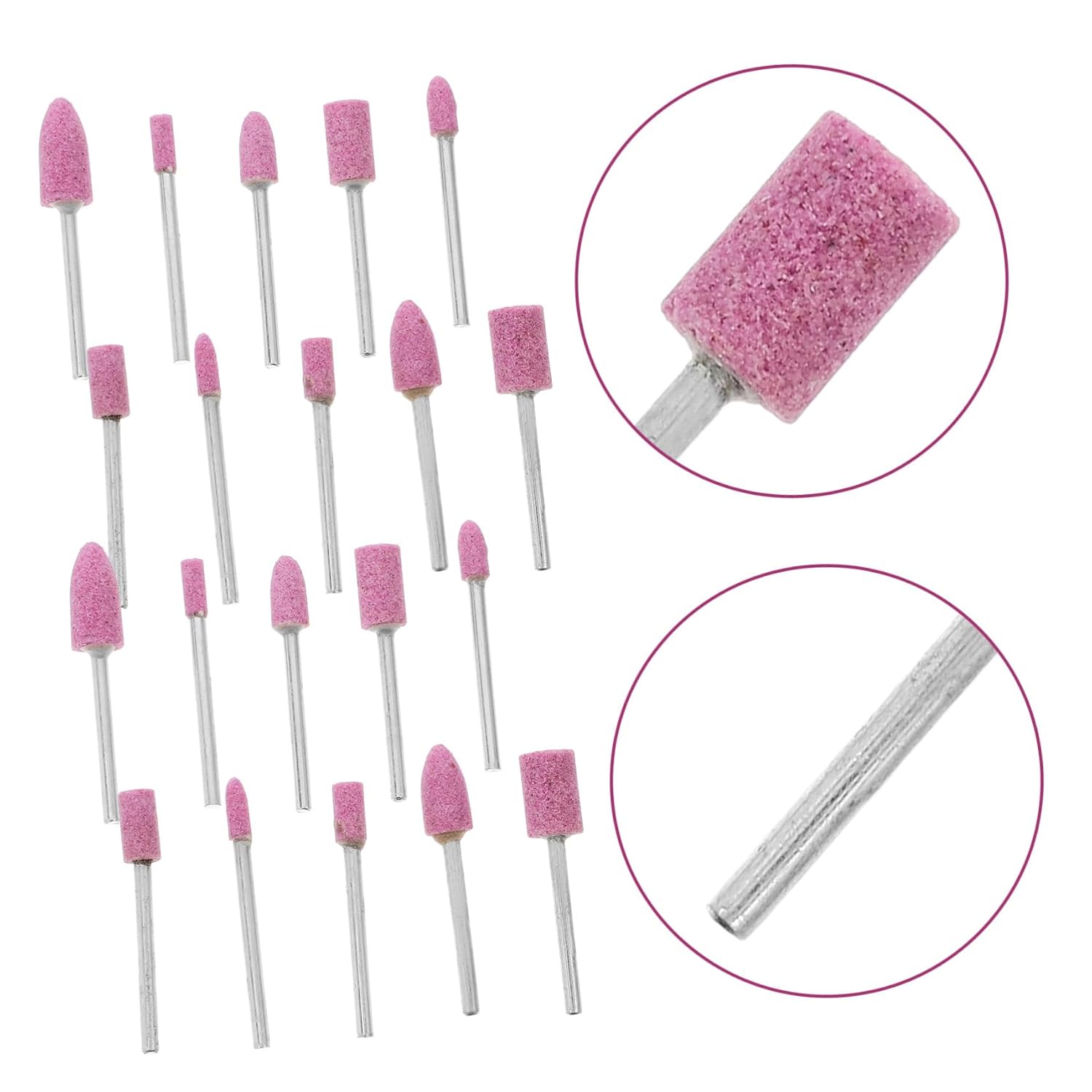 TEHAUX 100Pcs Corundum Polishing Tool Mixed Shapes for Rotary Tools for Stone and Ceramics Grinding Durable Abrasive Mounted Stones for Precise Polishing