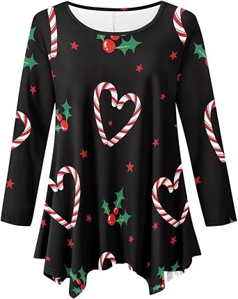 COEQINE Womens Plus Size Tops Long Sleeve Women Blouses Soft Party Costume Crew Neck Tshirts Fall Tunic Outftis Size S-6XL