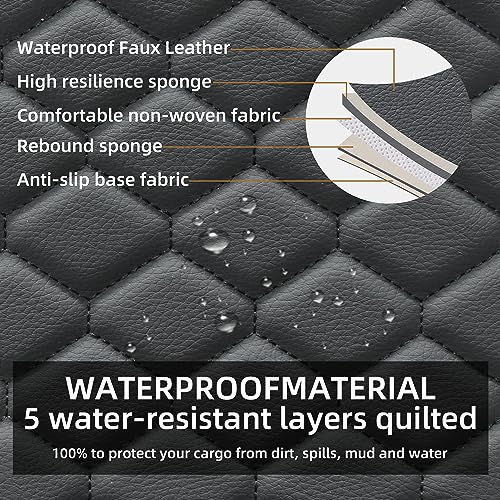 Image of Elantrip Car Seat Cover Full Set Leather Car Seat Protector Universal fit for Most Cars SUVs and Trucks Water Proof Front and Rear Seat Protector Black