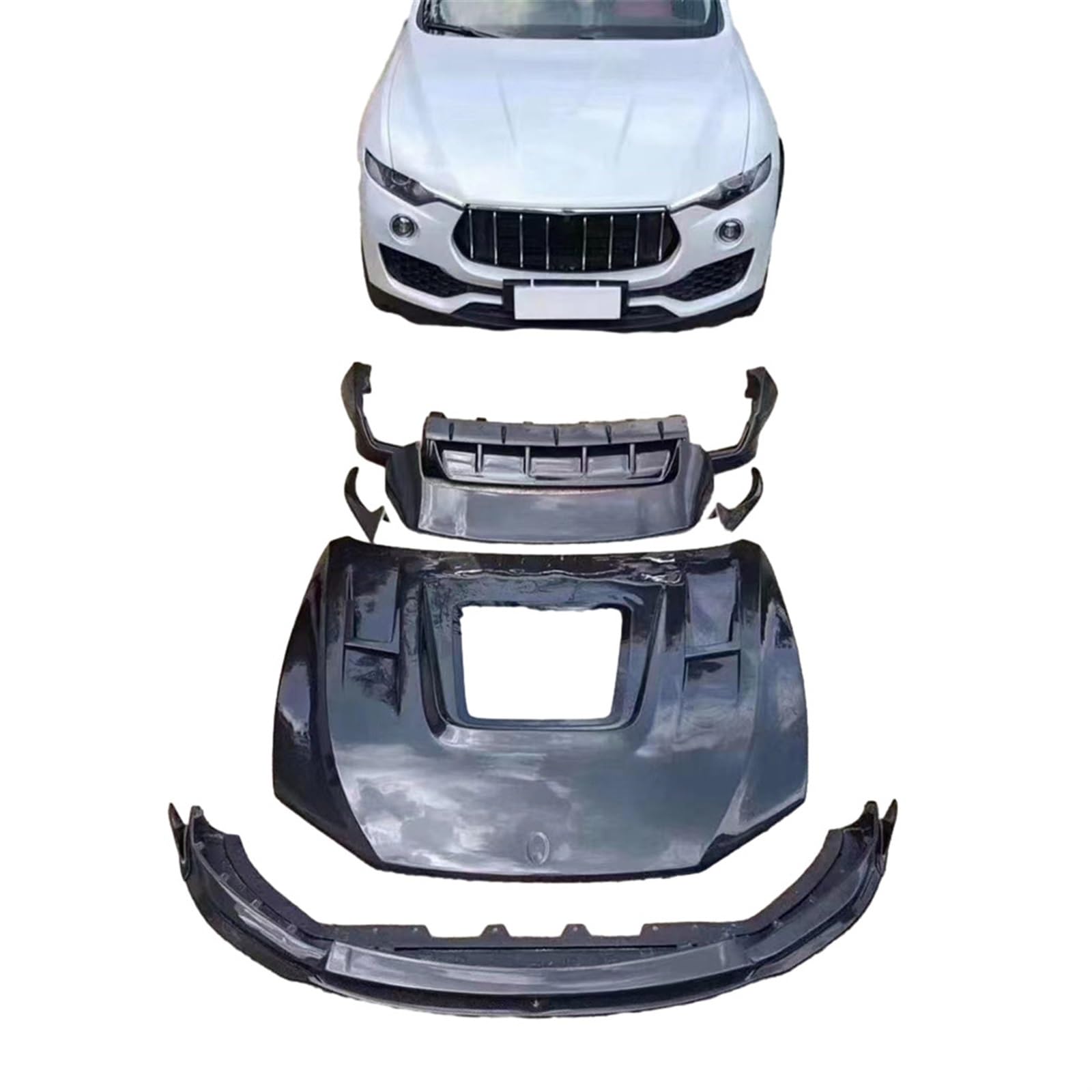 Carbon Fiber Compatible For Maserati Levante Car Accessories Front Engine Clear Bonnet Hood Fit Perfect installation — view 2