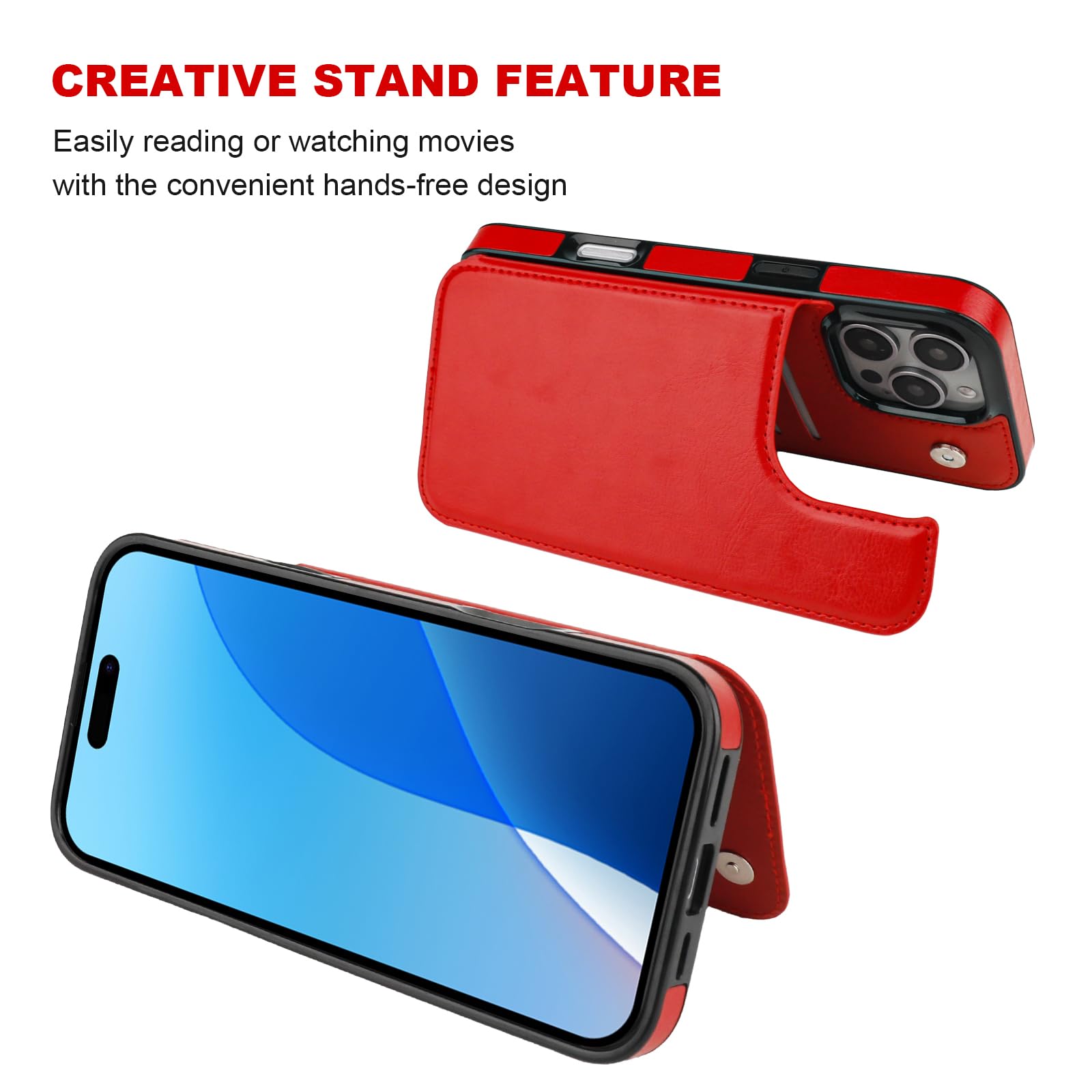 ONETOP Compatible With IPhone 15 Wallet Case With Card Holder, PU - View #7