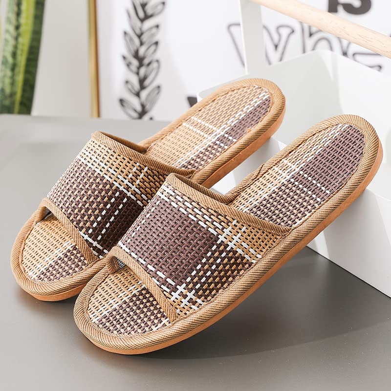 Bamboo Slippers Sandals for Women Tatami Straw Rattan Grass Japanese Slides Non Slip Wooden Zori Beach Travel Hawaiian Summer Indoor House Boho Standing All Day Comfortable Walking Causal Woven2