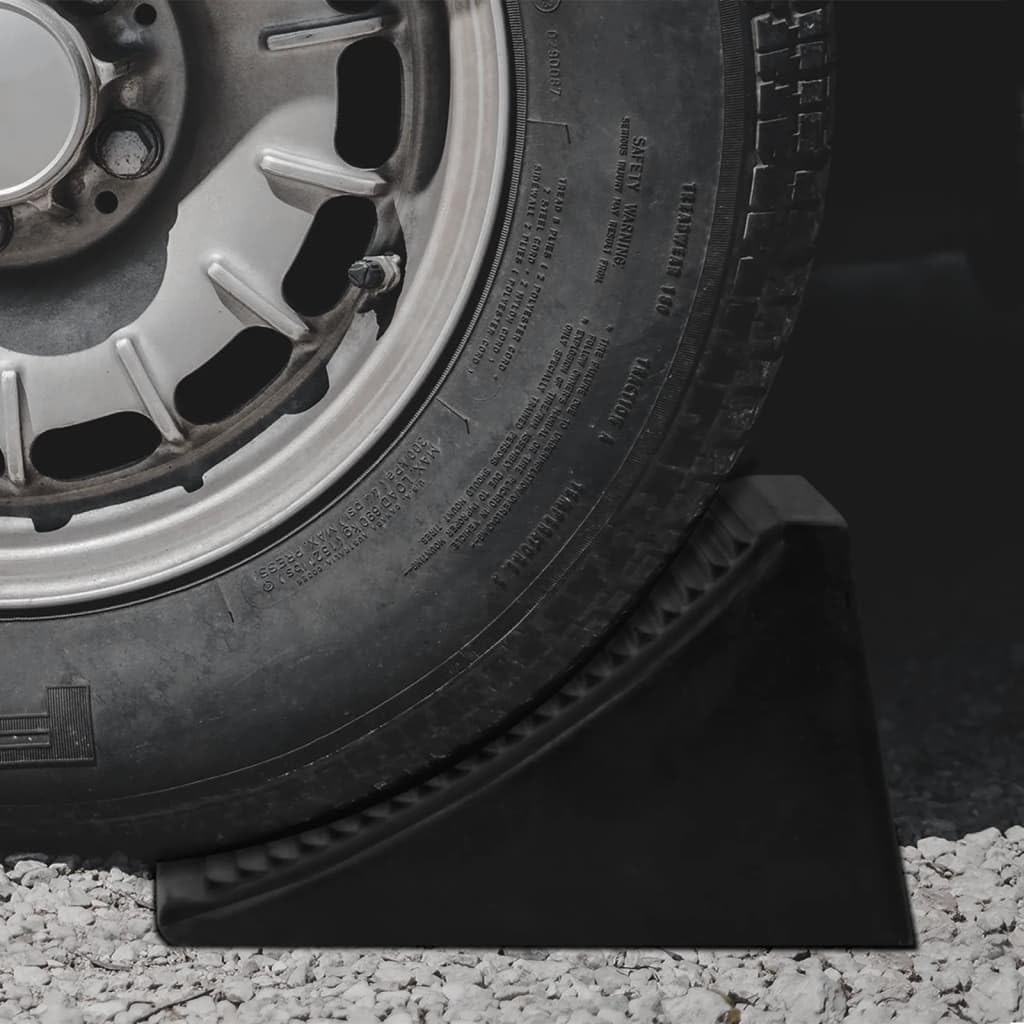 Tomostar Cale de Roue en Caoutchouc Lot de 4, Cale de Frein Voiture 4 pcs 16x9x9 cm Caoutchouc