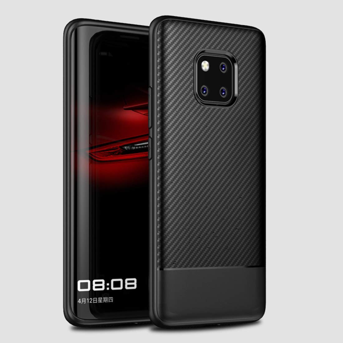 Lewei Carbon Fiber Texture TPU Case For Huawei Mate20 Pro New (Black) Yyq (Color : Black)