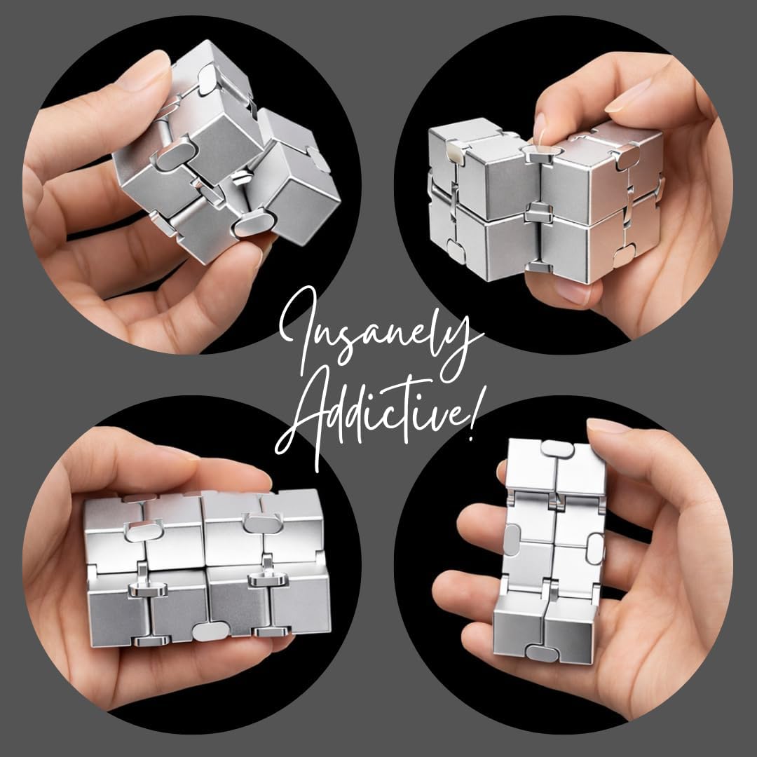 The Infinity Cube | Premium Metal Sensory Stress Relief Fidget Toy for Adults with ADHD