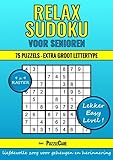 sudoku relax voor senioren 9x9 raster - 75 puzzels extra groot lettertype - lekker easy level!: dementie/alzheimer: spelletjes voor beginnend ... in de vorm van zeer eenvoudige sudoku puzzels