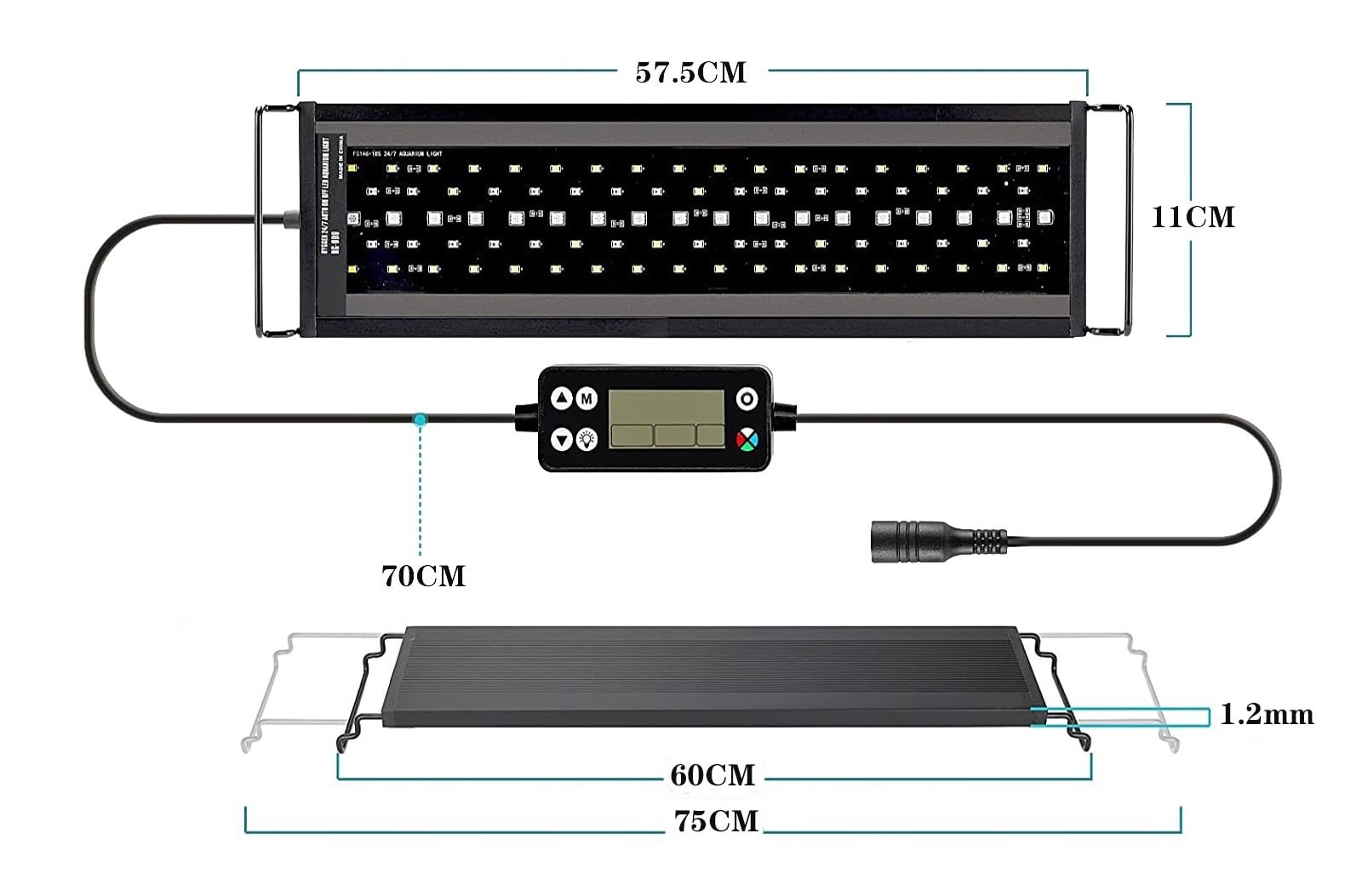 oświetlenie akwarium 60/75/90cm WRGB oświetlenie do akwarium z zegarem wodoodporne oświetlenie LED do akwarium lampa podwodna akwaria oświetlenie dekoracyjne posadzone światła do akwarium roślinnego(6