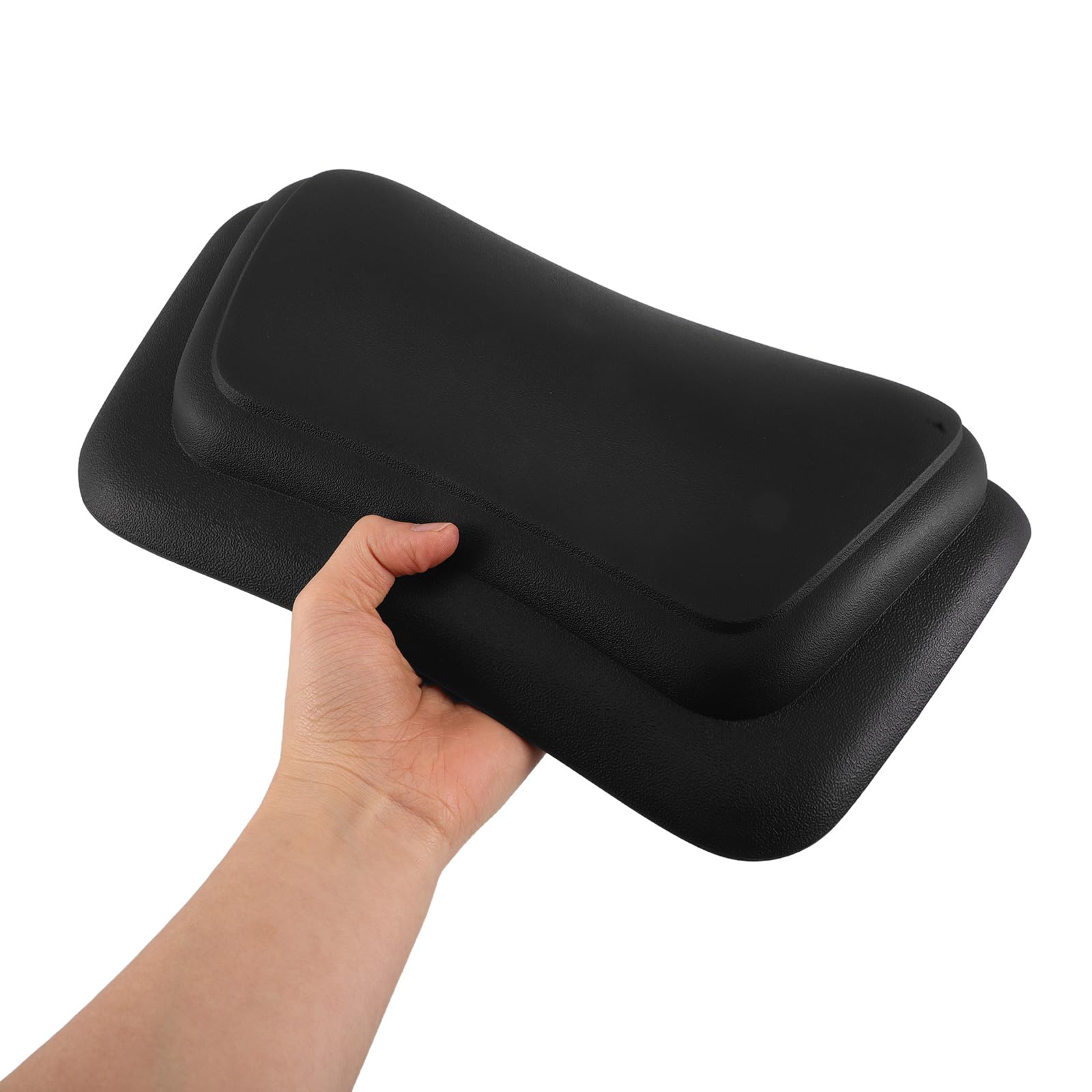 Cuscino da Bagno in Pu Nero con Ventose Antiscivolo, Poggiatesta per Vasca da Bagno e Spa, Supporto Morbido per Collo e Schiena, Accessorio per Relax in Vasche Idromassaggio