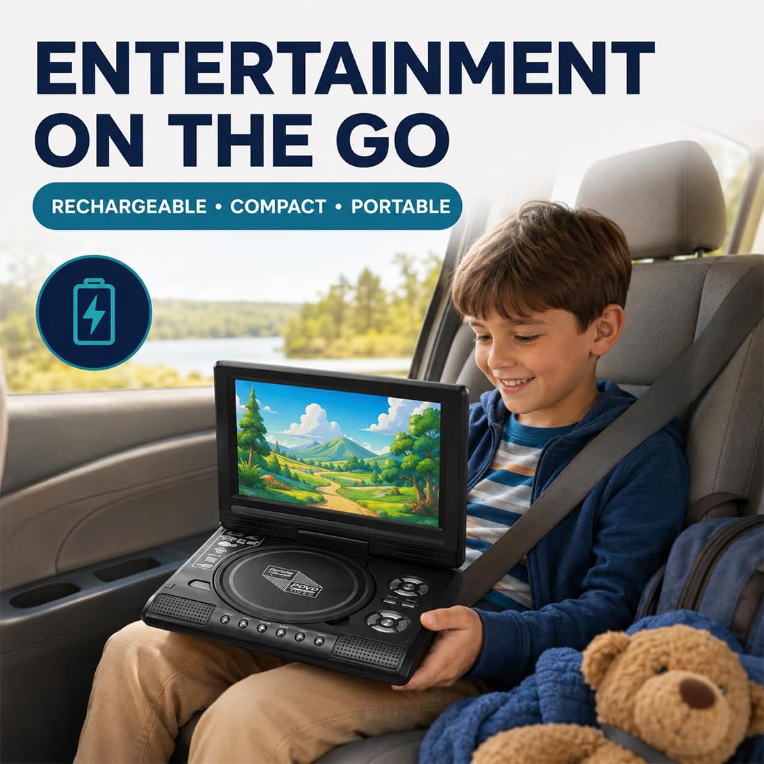 Reproductor portátil de DVD/EVD HD de 7,8", con Pantalla