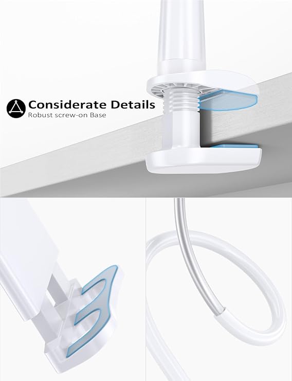 Tryone Gooseneck Tablet Holder Stand for Bed Adjustable Flexible Arm Tablets Mount Clamp on Table Compatible with iPad Air Mini | Galaxy Tabs | Kindle Fire | Switch or Other 4.7-10.5 Devices
