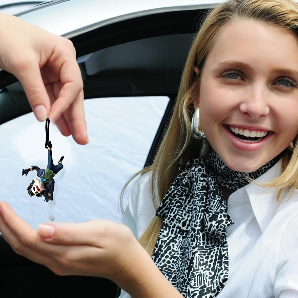 LGQHCE Coche Accesorios Payaso, Retrovisor Colgante Decorativo, Halloween Coche Oscilante, Mejor Regalo