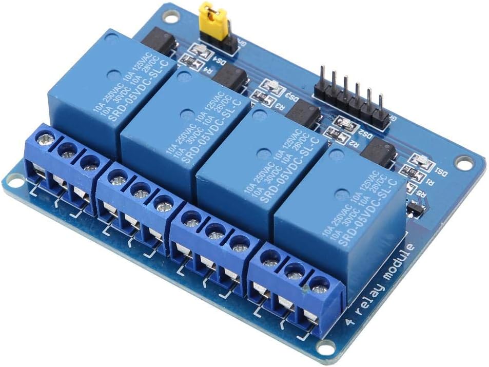 Relay Module, 5V/12V/24V 4 Channel Relay Module 4CH Relay Module Low Level Trigger High Release for Microcontroller(24V)