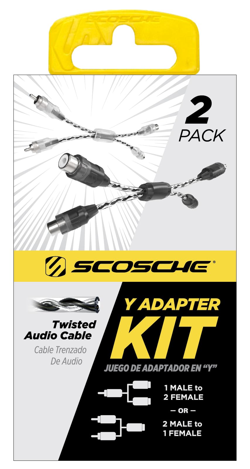 Scosche AMYC4X2 Y-Adapter - 2-Channel Oxygen Free Copper Twisted