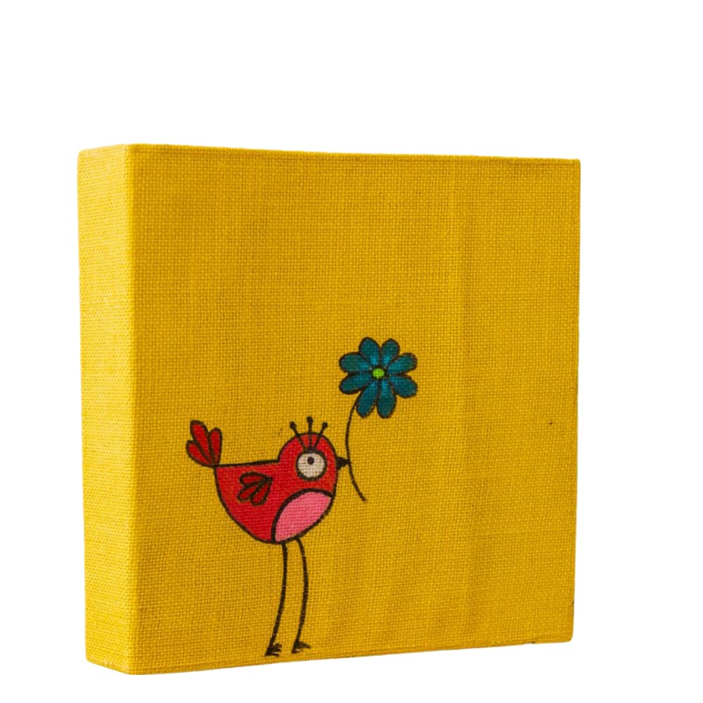 A Golden Fiber Handmade Multipurpose Resuable Jute Binders for Men & Women (Yellow/MUL, 8.5"X11.5"X3")