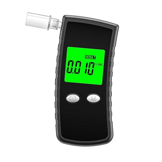 Breathalyzer,Alcohol Breathalyzer Tester with LCD Display,Professional-Grade Portable Breathalyzers for Alcohol with Home Party Use (10 Mouthpieces) (Black)