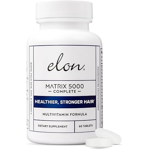 Elon Matrix 5000 Complete Multivitamin — Skin, Hair and Nail Growth Vitamins — Healthy Hair Growth Vitamins for Women & Men — 5000Mcg Biotin Supplement (60 Day Supply)
