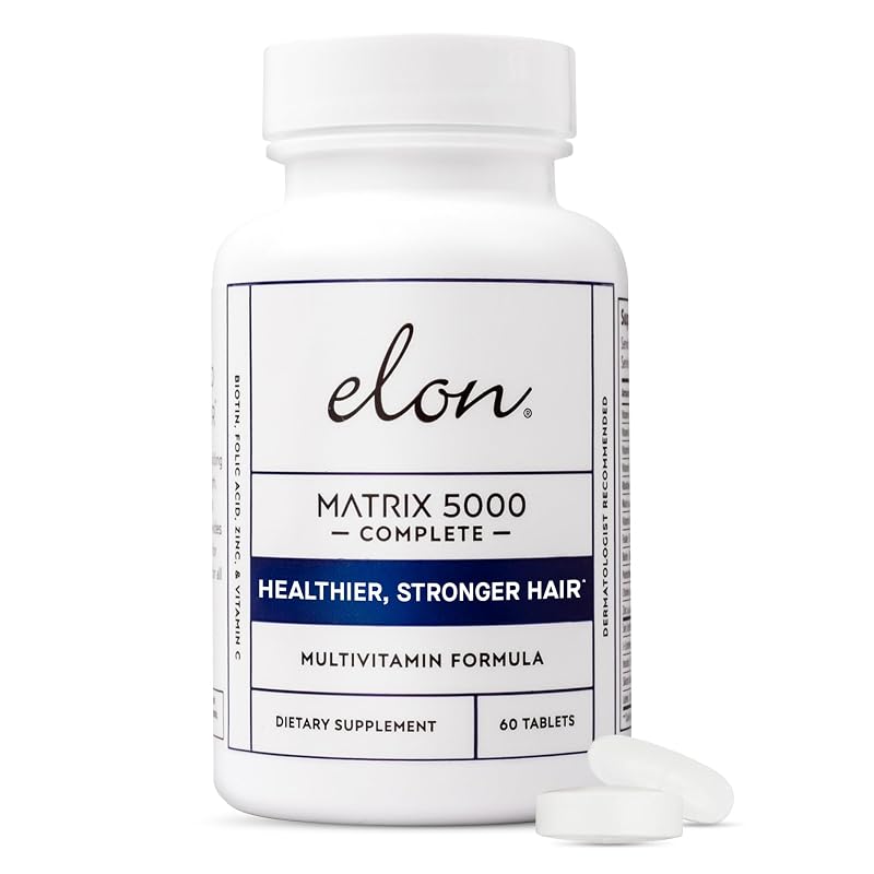 Elon Multivitamínico com biotina 5.000 mcg, L-cisteína, dióxido de silício e niacinamida, 60 comprimidos
