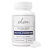 Elon Matrix 5000 Complete Multivitamin — Skin, Hair and Nail Growth Vitamins — Healthy Hair Growth Vitamins for Women & Men — 5000Mcg Biotin Supplement (60 Day Supply)