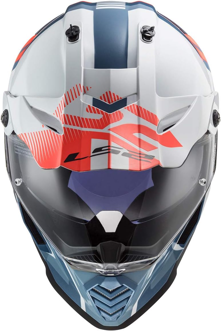 LS2 Helmets Blaze Sprint Adventure Helmet (White/Red/Gray - 3X-Large)