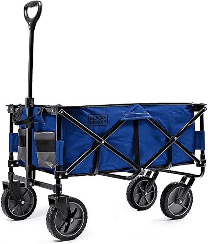 BLACK+DECKER Vagón utilitario, vagón plegable, azul (BDSTCTBL02)